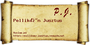 Pellikán Jusztus névjegykártya